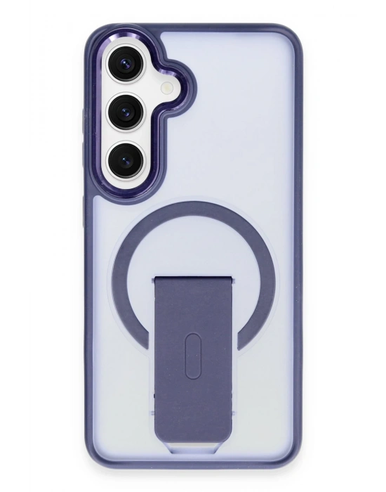 Newface Samsung Galaxy S24 Tork Magsafe Standlı Kapak - Lacivert