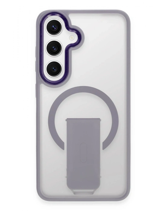 Newface Samsung Galaxy S24 Tork Magsafe Standlı Kapak - Lila