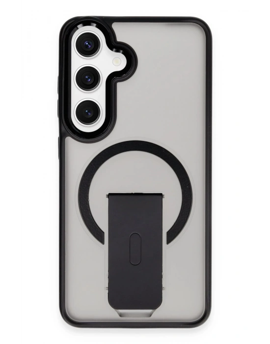 Newface Samsung Galaxy S24 Tork Magsafe Standlı Kapak - Siyah