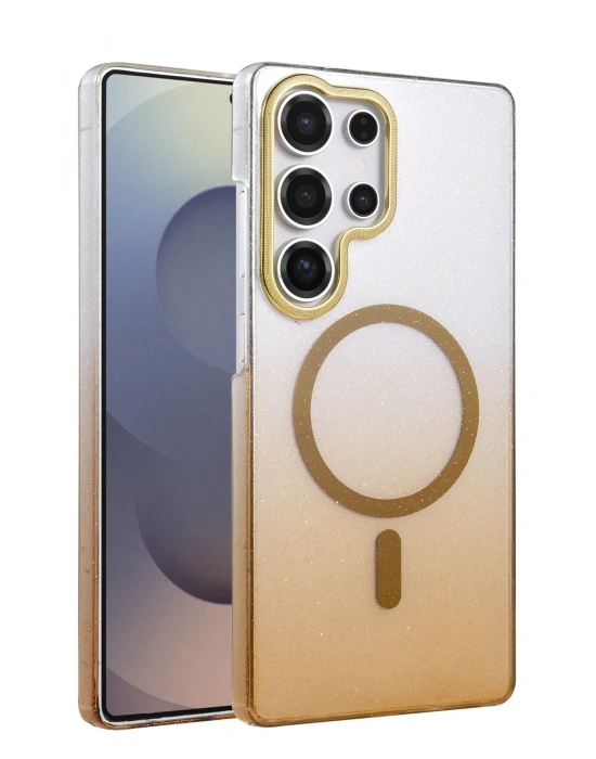 Newface Samsung Galaxy S24 Ultra Glossy Magsafe Kapak - Çöl Titanyum