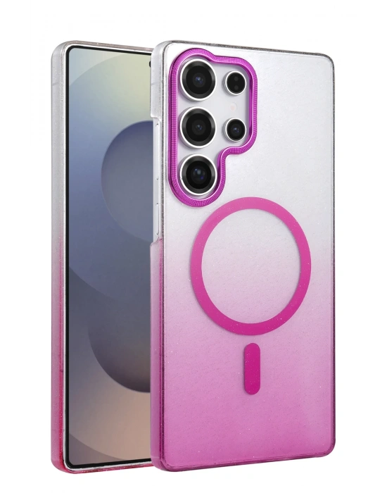 Newface Samsung Galaxy S24 Ultra Glossy Magsafe Kapak - Mor
