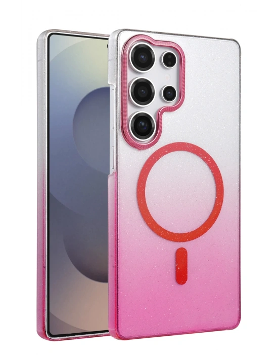 Newface Samsung Galaxy S24 Ultra Glossy Magsafe Kapak - Pembe