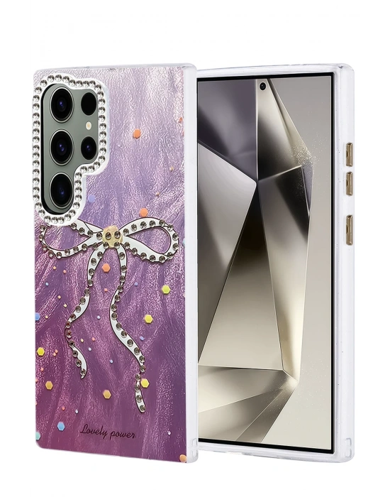 Newface Samsung Galaxy S24 Ultra Kılıf Blade Aynalı Desenli Kapak - Desen 1