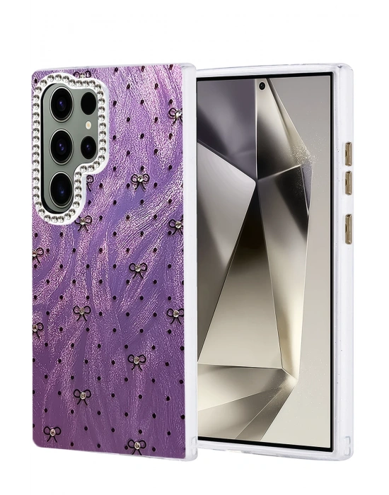 Newface Samsung Galaxy S24 Ultra Kılıf Blade Aynalı Desenli Kapak - Desen 2