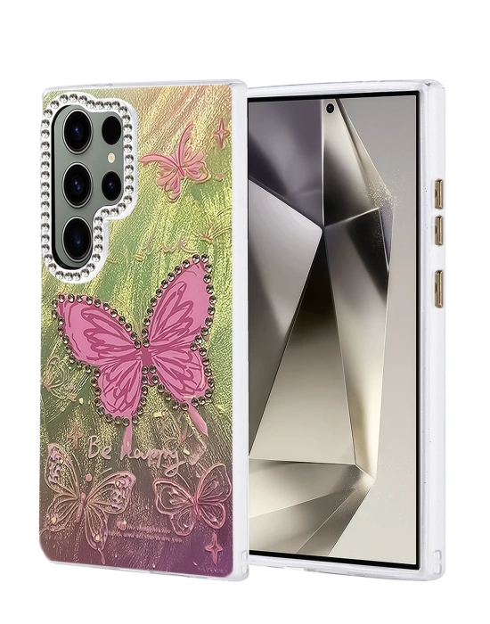 Newface Samsung Galaxy S24 Ultra Kılıf Blade Aynalı Desenli Kapak - Desen 5