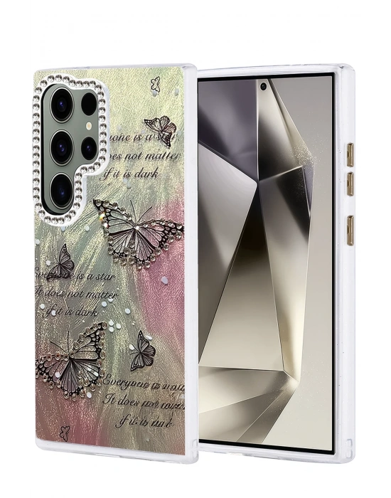 Newface Samsung Galaxy S24 Ultra Kılıf Blade Aynalı Desenli Kapak - Desen 6