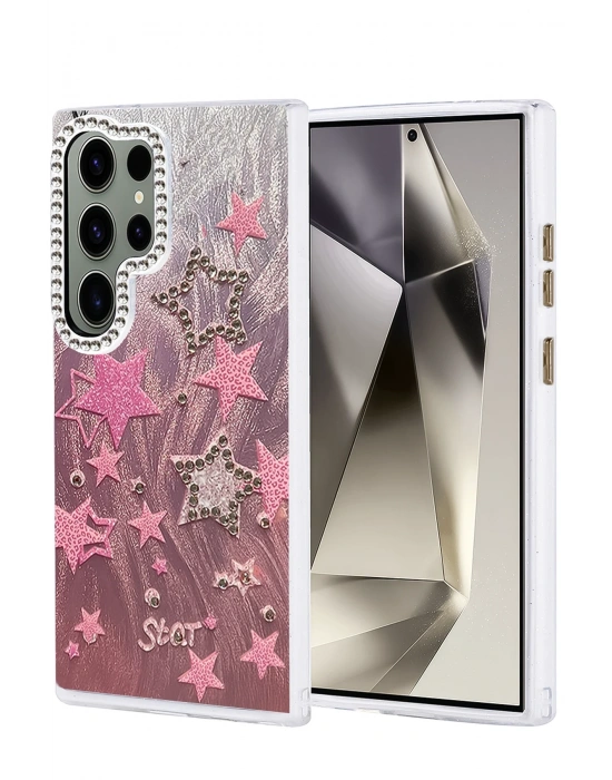 Newface Samsung Galaxy S24 Ultra Kılıf Blade Aynalı Desenli Kapak - Desen 7