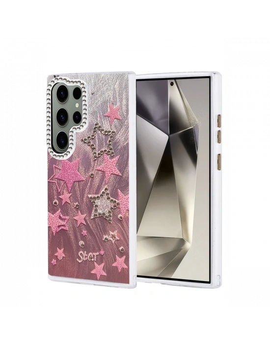 Newface Samsung Galaxy S24 Ultra Kılıf Blade Aynalı Desenli Kapak - Desen 7