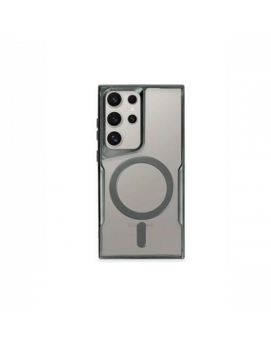 Newface Samsung Galaxy S24 Ultra Kılıf Boyi Magsafe Silikon Kapak - Yeşil