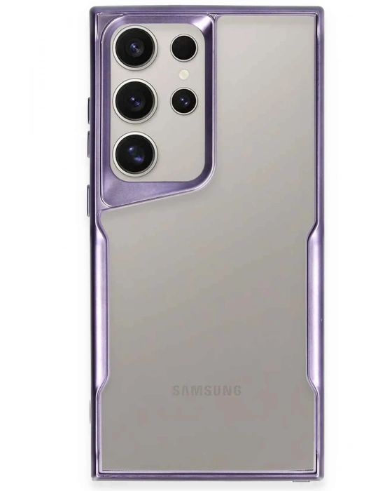 Newface Samsung Galaxy S24 Ultra Kılıf Boyi Silikon Kapak - Derin Mor