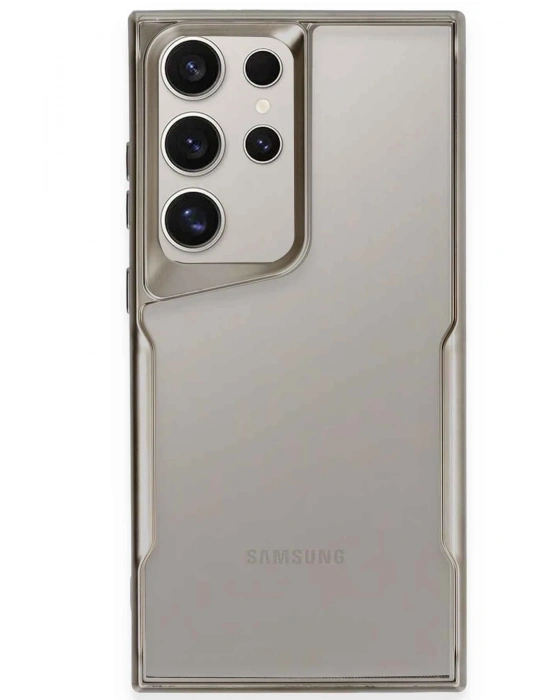 Newface Samsung Galaxy S24 Ultra Kılıf Boyi Silikon Kapak - Titan Gri
