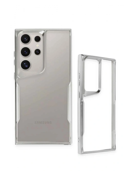 Newface Samsung Galaxy S24 Ultra Kılıf Boyi Silikon Kapak - Titan Gri