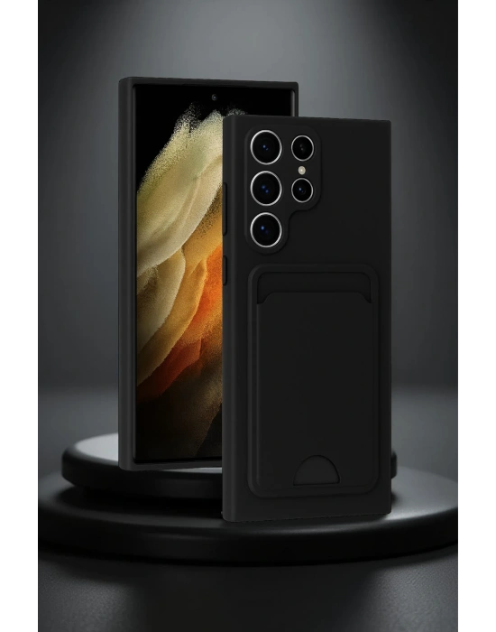 Newface Samsung Galaxy S24 Ultra Kılıf Kelvin Kartvizitli Silikon - Siyah