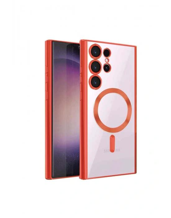 Newface Samsung Galaxy S24 Ultra Kılıf Kross Magneticsafe Kapak - Kırmızı