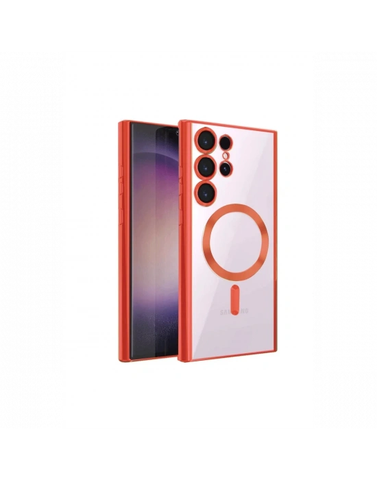 Newface Samsung Galaxy S24 Ultra Kılıf Kross Magneticsafe Kapak - Kırmızı