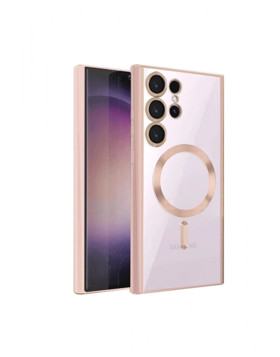 Newface Samsung Galaxy S24 Ultra Kılıf Kross Magneticsafe Kapak - Rose