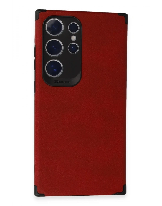 Newface Samsung Galaxy S24 Ultra Kılıf Loop Deri Silikon - Kırmızı