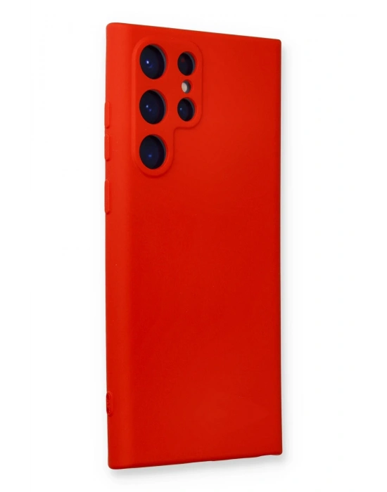 Newface Samsung Galaxy S24 Ultra Kılıf Nano içi Kadife Silikon - Kırmızı