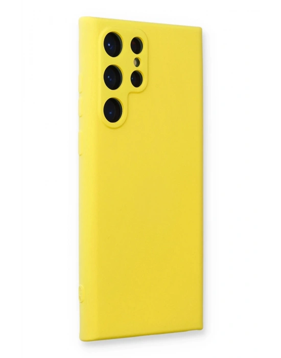 Newface Samsung Galaxy S24 Ultra Kılıf Nano içi Kadife Silikon - Sarı