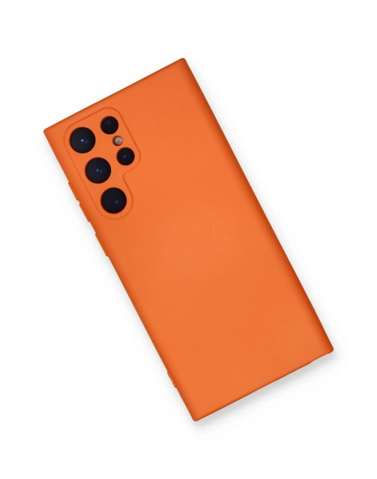 Newface Samsung Galaxy S24 Ultra Kılıf Nano içi Kadife Silikon - Turuncu