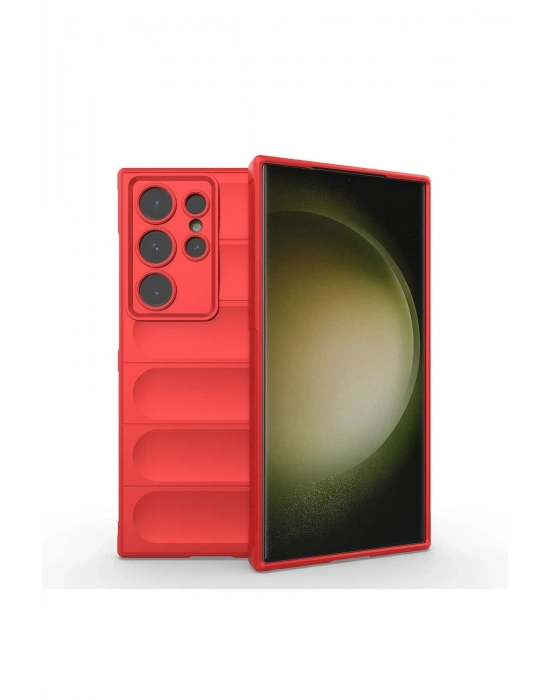 Newface Samsung Galaxy S24 Ultra Kılıf Optimum Silikon - Kırmızı