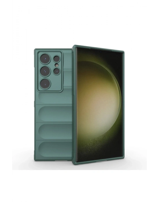 Newface Samsung Galaxy S24 Ultra Kılıf Optimum Silikon - Koyu Yeşil