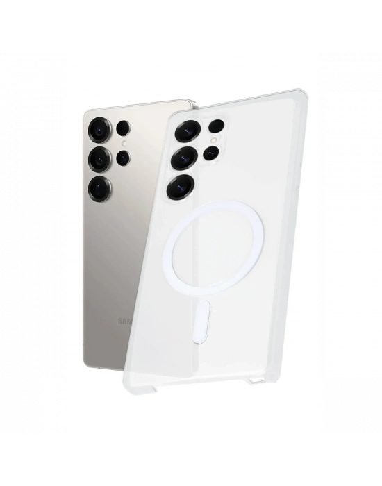 Newface Samsung Galaxy S24 Ultra Kılıf PC Zara Magsafe Şeffaf Kılıf - Şeffaf