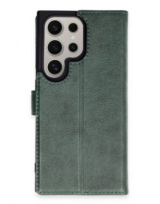 Newface Samsung Galaxy S24 Ultra Kılıf Trend S Plus Kapaklı Kılıf - Yeşil