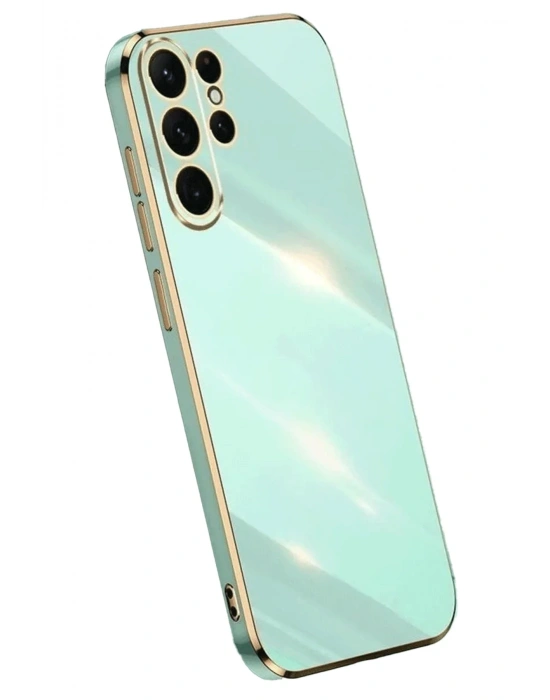 Newface Samsung Galaxy S24 Ultra Kılıf Volet Silikon - Açık Yeşil