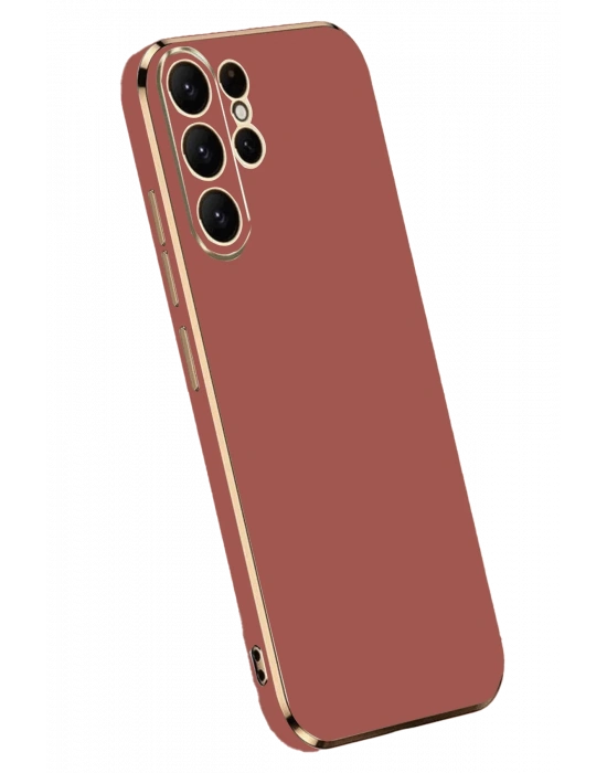 Newface Samsung Galaxy S24 Ultra Kılıf Volet Silikon - Kırmızı