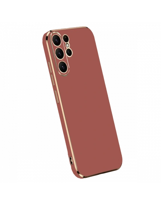 Newface Samsung Galaxy S24 Ultra Kılıf Volet Silikon - Kırmızı