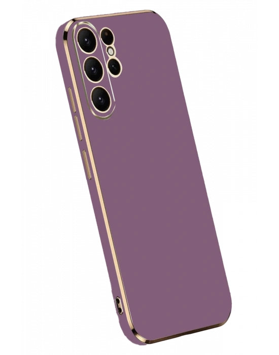 Newface Samsung Galaxy S24 Ultra Kılıf Volet Silikon - Mor