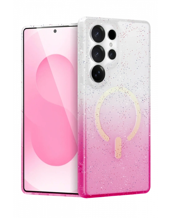 Newface Samsung Galaxy S24 Ultra Pummel Shiny Magsafe Kapak - Pembe