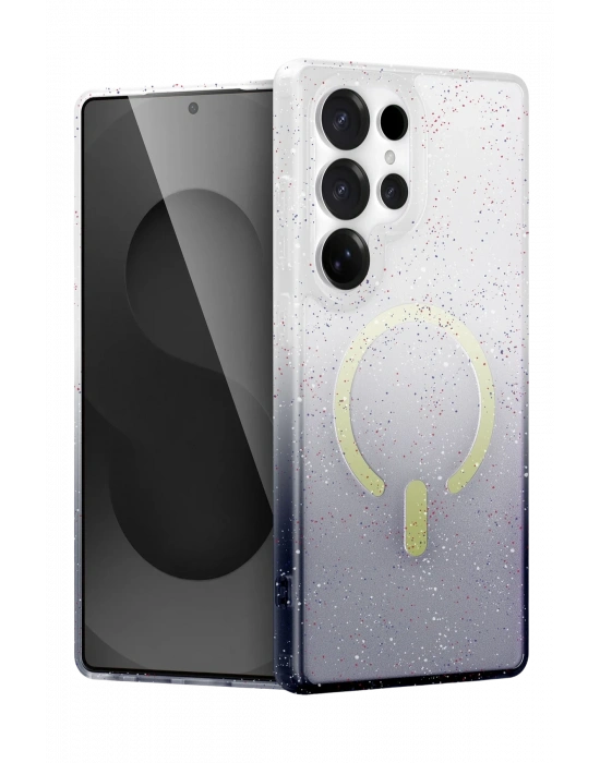 Newface Samsung Galaxy S24 Ultra Pummel Shiny Magsafe Kapak - Siyah