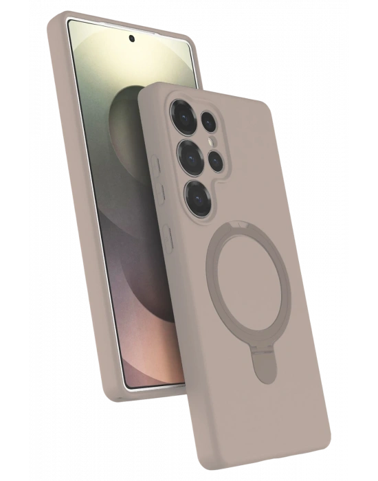 Newface Samsung Galaxy S24 Ultra Regal Magsafe Standlı Kapak - Çöl Titanyum