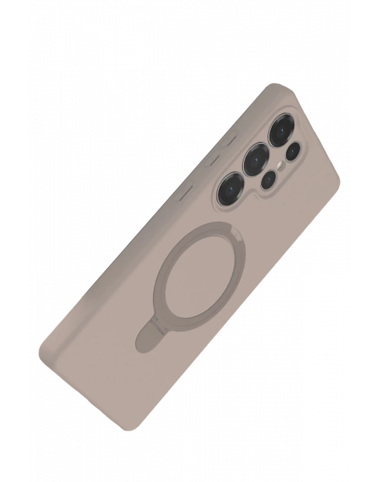 Newface Samsung Galaxy S24 Ultra Regal Magsafe Standlı Kapak - Çöl Titanyum