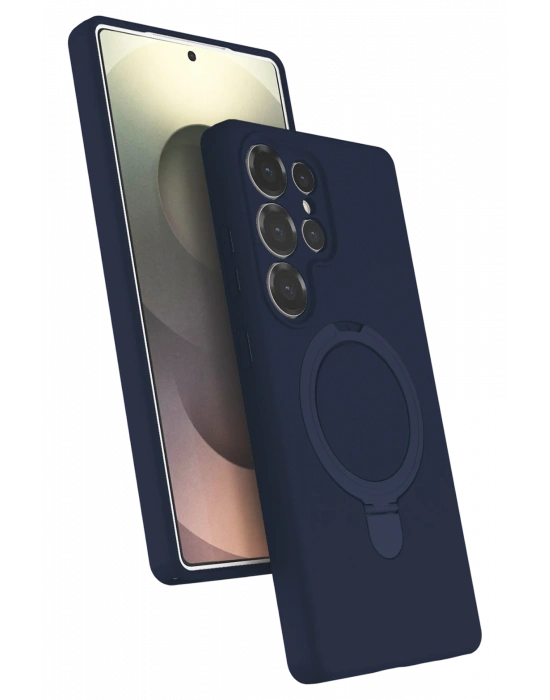 Newface Samsung Galaxy S24 Ultra Regal Magsafe Standlı Kapak - Lacivert