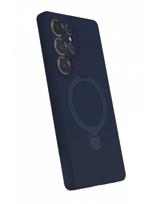 Newface Samsung Galaxy S24 Ultra Regal Magsafe Standlı Kapak - Lacivert