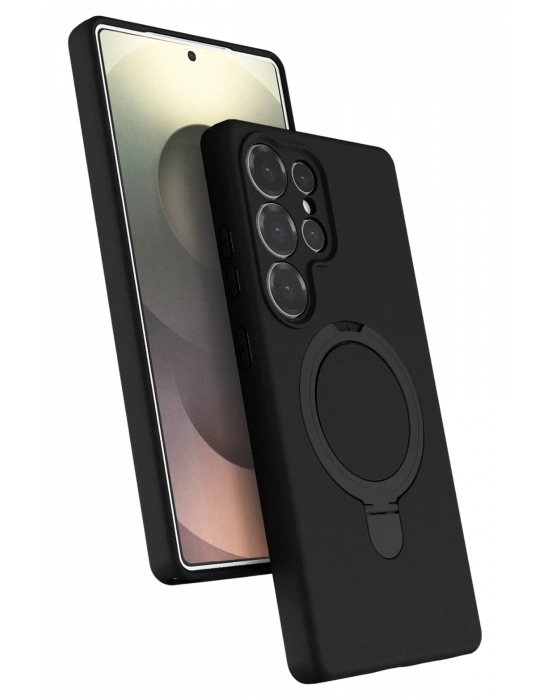 Newface Samsung Galaxy S24 Ultra Regal Magsafe Standlı Kapak - Siyah