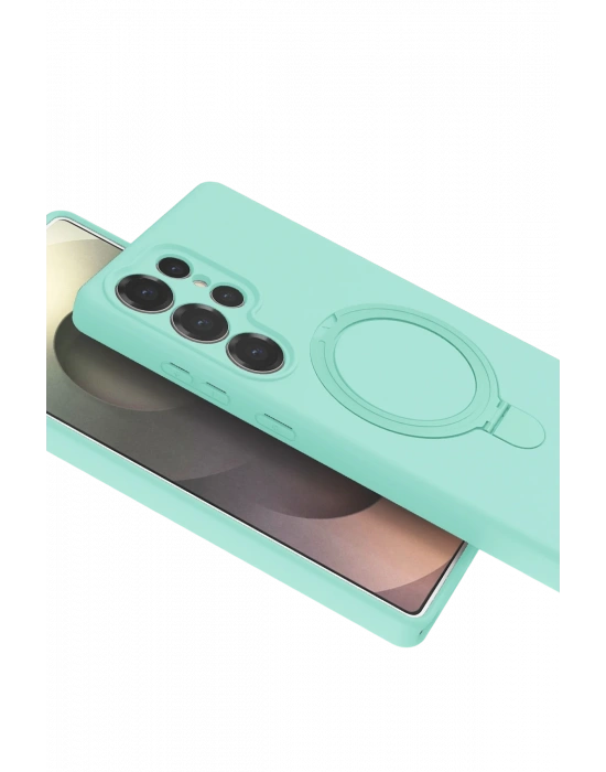 Newface Samsung Galaxy S24 Ultra Regal Magsafe Standlı Kapak - Su Yeşili