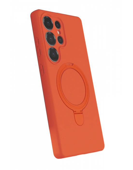 Newface Samsung Galaxy S24 Ultra Regal Magsafe Standlı Kapak - Turuncu