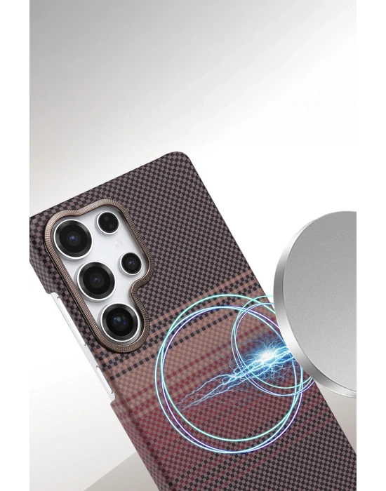 Newface Samsung Galaxy S24 Ultra Vega Magsafe Kapak - Kırmızı