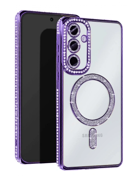 Newface Samsung Galaxy S25 Edge Joke Simli Magneticsafe Kılıf - Derin Mor