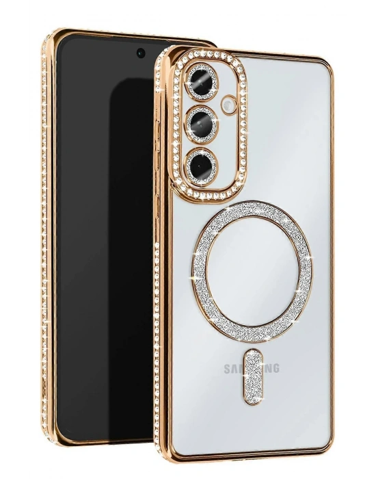 Newface Samsung Galaxy S25 Edge Joke Simli Magneticsafe Kılıf - Gold