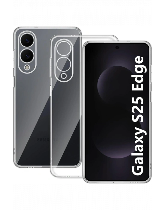 Newface Samsung Galaxy S25 Edge Kılıf Lüx Şeffaf Silikon