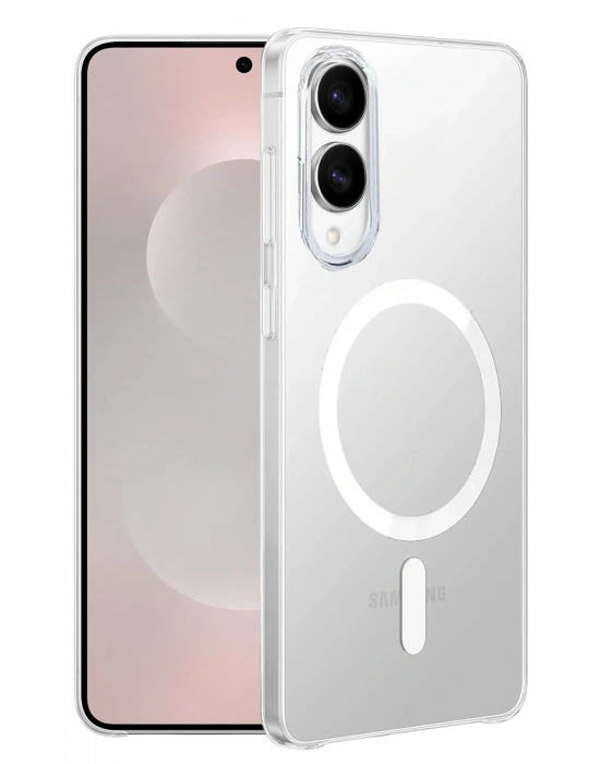 Newface Samsung Galaxy S25 Edge Kılıf PC Zara Magsafe Şeffaf Kılıf - Şeffaf