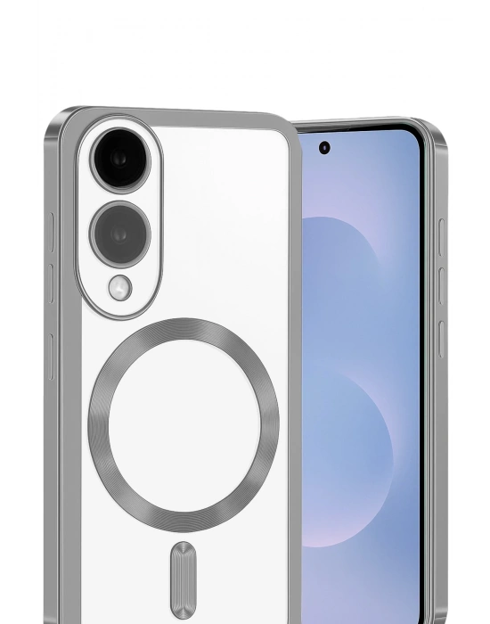 Newface Samsung Galaxy S25 Edge Kross Magneticsafe Kapak - Gümüş