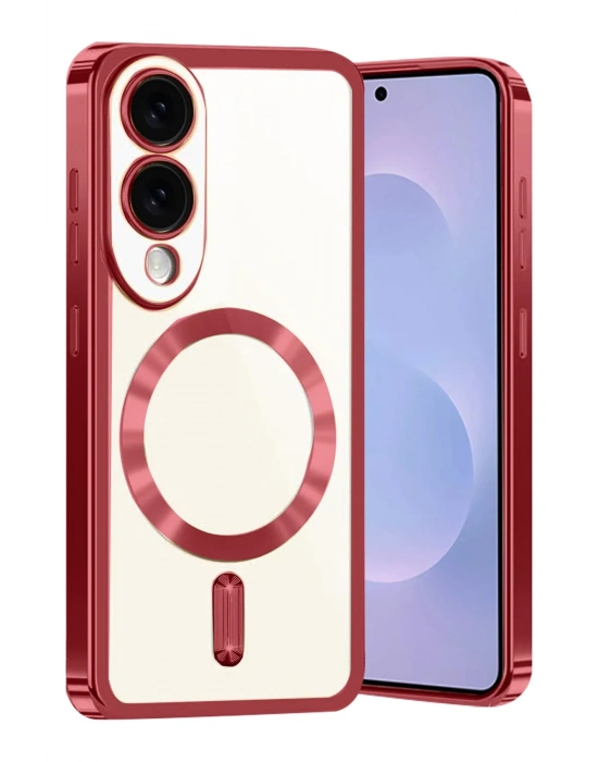 Newface Samsung Galaxy S25 Edge Kross Magneticsafe Kapak - Kırmızı