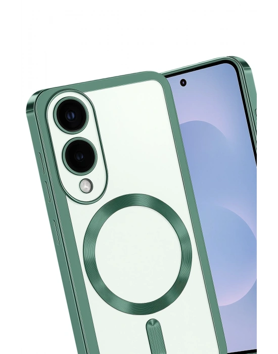 Newface Samsung Galaxy S25 Edge Kross Magneticsafe Kapak - Koyu Yeşil