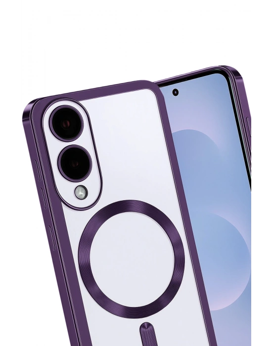 Newface Samsung Galaxy S25 Edge Kross Magneticsafe Kapak - Mor